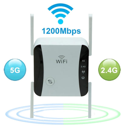 Rynx | KP1200 1200Mbps Dual Band 5G WIFI Amplifier Wireless Signal Repeater, Specification: AU Plug (White)