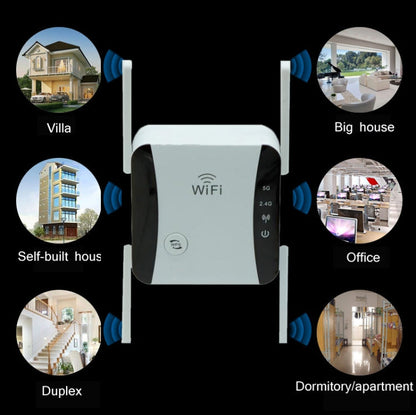 Rynx | KP1200 1200Mbps Dual Band 5G WIFI Amplifier Wireless Signal Repeater, Specification: AU Plug (White)