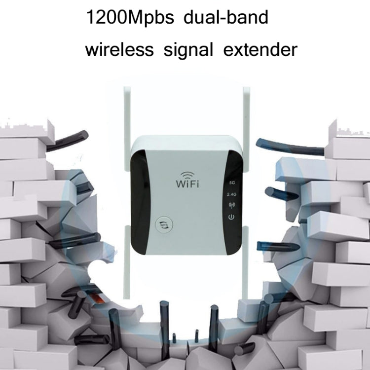 Rynx | KP1200 1200Mbps Dual Band 5G WIFI Amplifier Wireless Signal Repeater, Specification: AU Plug (White)