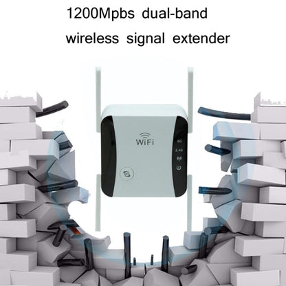 Rynx | KP1200 1200Mbps Dual Band 5G WIFI Amplifier Wireless Signal Repeater, Specification: AU Plug (White)