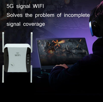 Rynx | KP1200 1200Mbps Dual Band 5G WIFI Amplifier Wireless Signal Repeater, Specification: AU Plug (White)