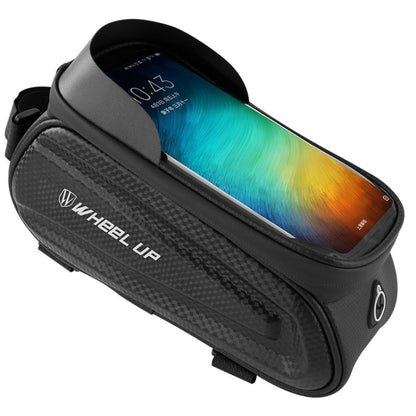 Rynx | WHEEL UP Hard Shell Bicycle Bag Front Beam Bag Mountain Bike mobile Phone Touch Screen Tube Bag Riding Equipment(White reflective models)