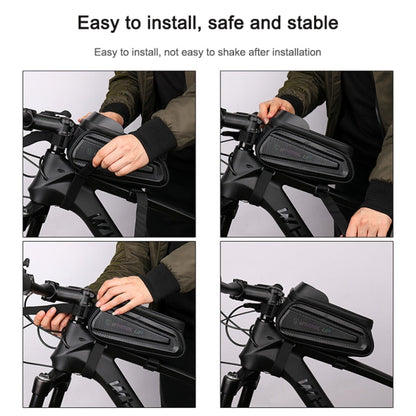 Rynx | WHEEL UP Hard Shell Bicycle Bag Front Beam Bag Mountain Bike mobile Phone Touch Screen Tube Bag Riding Equipment(White reflective models)
