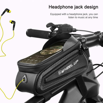 Rynx | WHEEL UP Hard Shell Bicycle Bag Front Beam Bag Mountain Bike mobile Phone Touch Screen Tube Bag Riding Equipment(White reflective models)