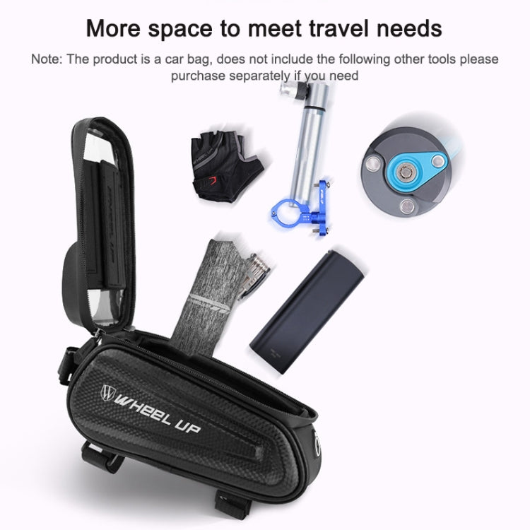 Rynx | WHEEL UP Hard Shell Bicycle Bag Front Beam Bag Mountain Bike mobile Phone Touch Screen Tube Bag Riding Equipment(White reflective models)