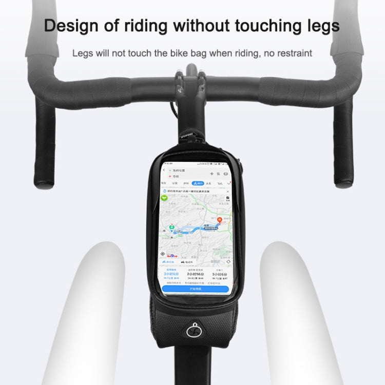 Rynx | WHEEL UP Hard Shell Bicycle Bag Front Beam Bag Mountain Bike mobile Phone Touch Screen Tube Bag Riding Equipment(White reflective models)