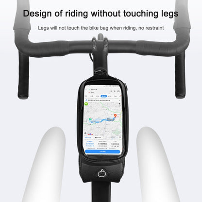 Rynx | WHEEL UP Hard Shell Bicycle Bag Front Beam Bag Mountain Bike mobile Phone Touch Screen Tube Bag Riding Equipment(White reflective models)