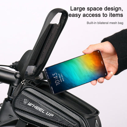 Rynx | WHEEL UP Hard Shell Bicycle Bag Front Beam Bag Mountain Bike mobile Phone Touch Screen Tube Bag Riding Equipment(White reflective models)