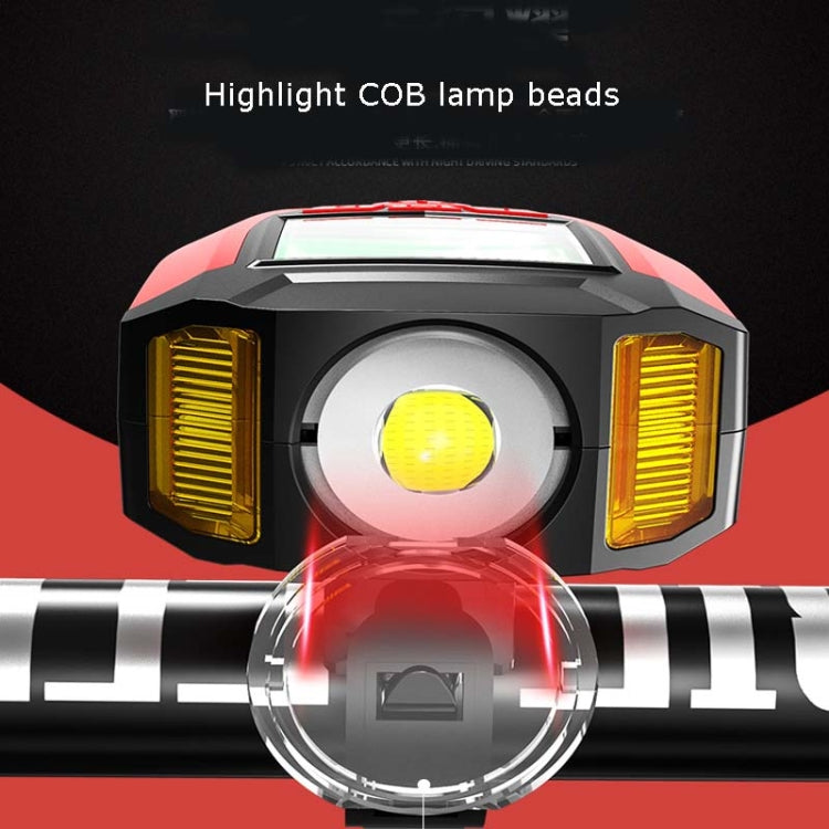 Rynx | Front Light (With Fog Light) & Horn & Speedometer  Multifunctional Bicycle Mountain Bike Headlight(Code Watch (Black))
