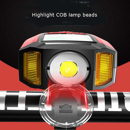 Rynx | Front Light (With Fog Light) & Horn & Speedometer  Multifunctional Bicycle Mountain Bike Headlight(Code Watch (Black))