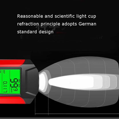 Rynx | Front Light (With Fog Light) & Horn & Speedometer  Multifunctional Bicycle Mountain Bike Headlight(Code Watch (Black))