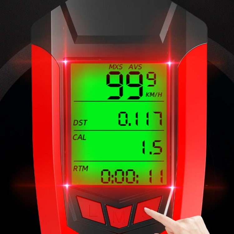 Rynx | Front Light (With Fog Light) & Horn & Speedometer  Multifunctional Bicycle Mountain Bike Headlight(Code Watch (Black))