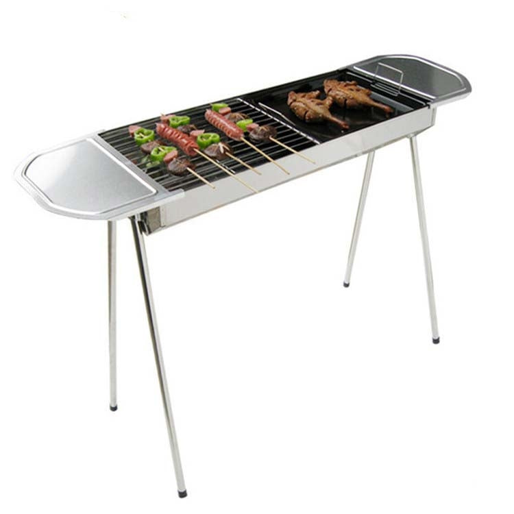 Rynx | HZ-003 BBQ Grill Outdoor Portable Stainless Steel Stove Household Charcoal Barbecue Rack, Grill/pan specifications: M