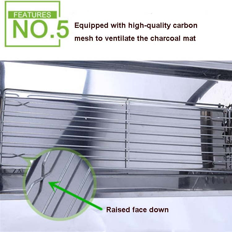 Rynx | HZ-003 BBQ Grill Outdoor Portable Stainless Steel Stove Household Charcoal Barbecue Rack, Grill/pan specifications: M
