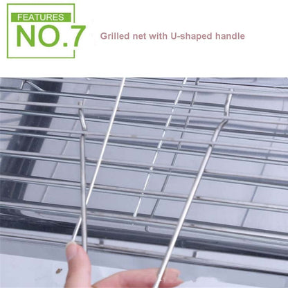 Rynx | HZ-003 BBQ Grill Outdoor Portable Stainless Steel Stove Household Charcoal Barbecue Rack, Grill/pan specifications: M