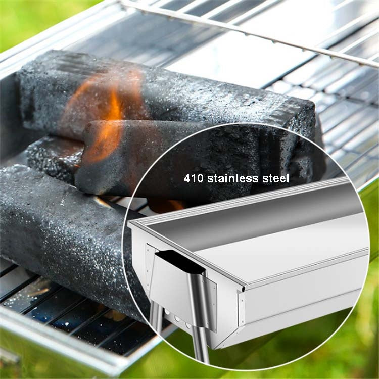Rynx | HZ-003 BBQ Grill Outdoor Portable Stainless Steel Stove Household Charcoal Barbecue Rack, Grill/pan specifications: M