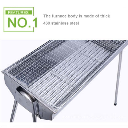 Rynx | HZ-003 BBQ Grill Outdoor Portable Stainless Steel Stove Household Charcoal Barbecue Rack, Grill/pan specifications: M