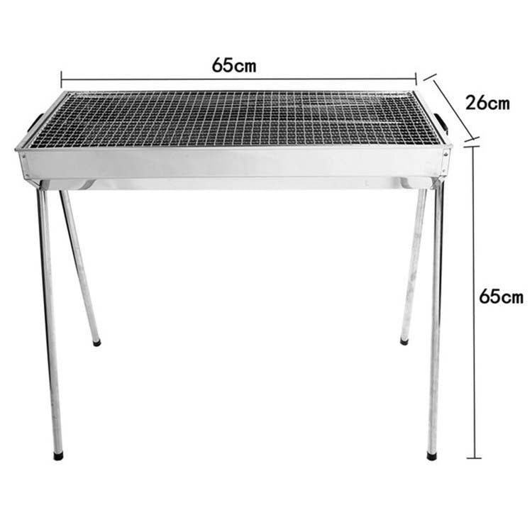Rynx | HZ-003 BBQ Grill Outdoor Portable Stainless Steel Stove Household Charcoal Barbecue Rack, Grill/pan specifications: L