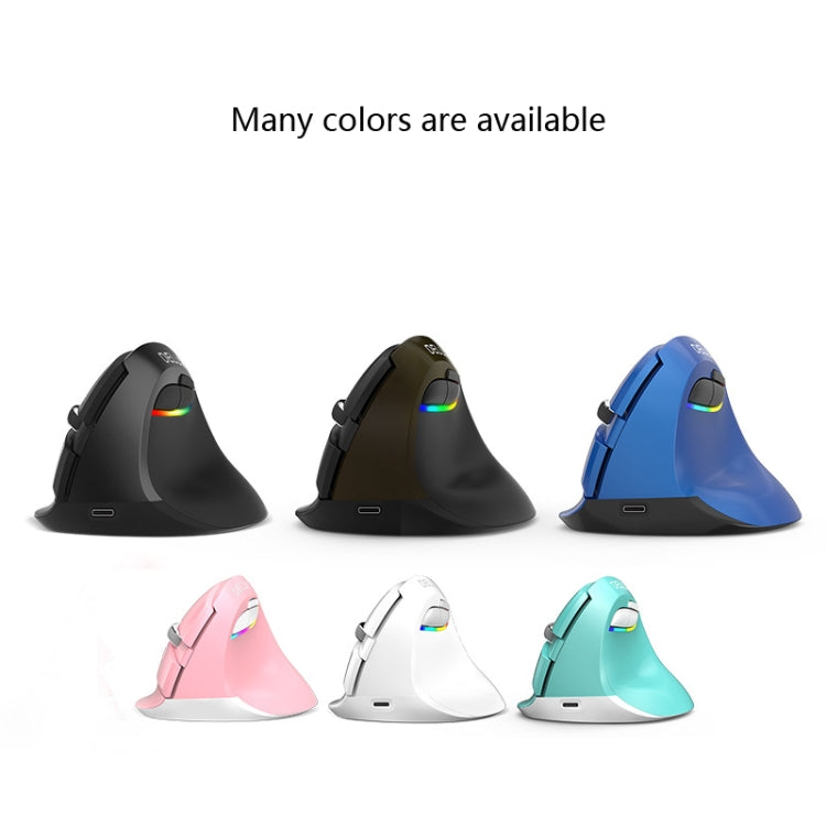 Rynx | DELUX M618Mini Colored Wireless Illuminated Vertical Mouse Bluetooth Rechargeable Vertical Mouse (Elegant Black)