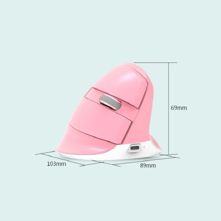 Rynx | DELUX M618Mini Colored Wireless Illuminated Vertical Mouse Bluetooth Rechargeable Vertical Mouse (Elegant Black)