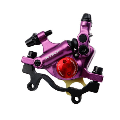 Rynx | ZOOM HB100 Mountain Bike Hydraulic Brake Caliper Folding Bike Cable Pull Hydraulic Disc Brake Caliper, Style:Rear(Purple)