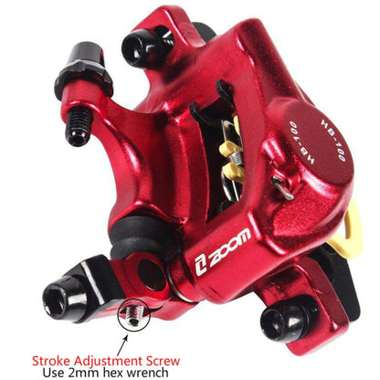 Rynx | ZOOM HB100 Mountain Bike Hydraulic Brake Caliper Folding Bike Cable Pull Hydraulic Disc Brake Caliper, Style:Rear(Purple)