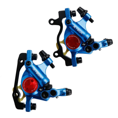 Rynx | ZOOM HB100 Mountain Bike Hydraulic Brake Caliper Folding Bike Cable Pull Hydraulic Disc Brake Caliper, Style:Front and Rear(Blue)