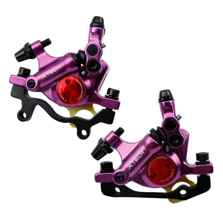 Rynx | ZOOM HB100 Mountain Bike Hydraulic Brake Caliper Folding Bike Cable Pull Hydraulic Disc Brake Caliper, Style:Front and Rear(Purple)
