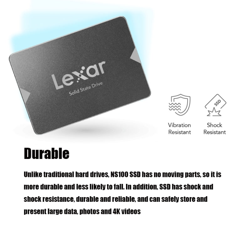 Rynx | Lexar NS100 2.5 inch SATA3 Notebook Desktop SSD Solid State Drive, Capacity: 256GB (Gray)