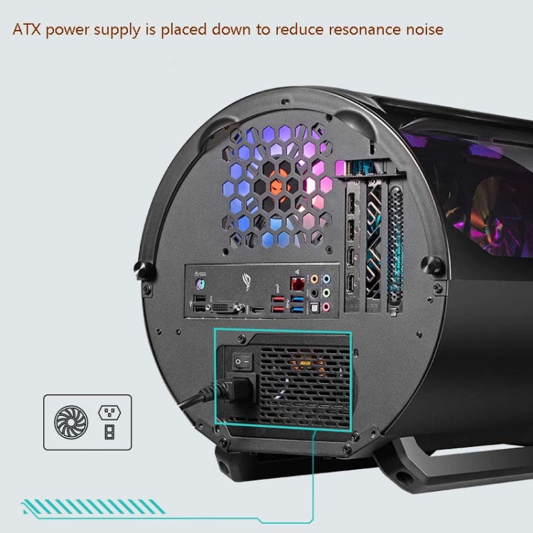 Rynx | GAMEKM Genki Bomb Personality Gaming Internet Café Case by Gaming Case USB 3.0 Water-Cooled Desktop Computer Case (Black)