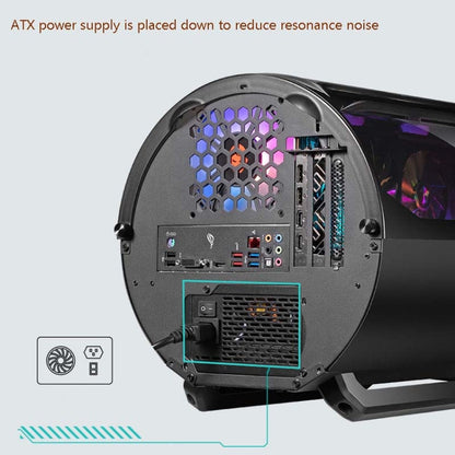 Rynx | GAMEKM Genki Bomb Personality Gaming Internet Café Case by Gaming Case USB 3.0 Water-Cooled Desktop Computer Case (Black)