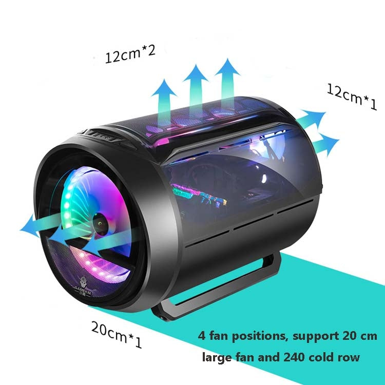 Rynx | GAMEKM Genki Bomb Personality Gaming Internet Café Case by Gaming Case USB 3.0 Water-Cooled Desktop Computer Case (Black)