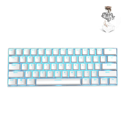 Rynx | RK61 61 Keys Bluetooth / 2.4G Wireless / USB Wired Three Modes Tablet Mobile Gaming Mechanical Keyboard, Cable Length: 1.5 m, Style: Tea Shaft (White)