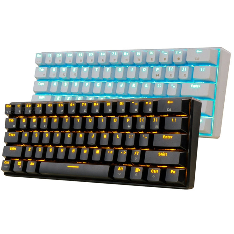 Rynx | RK61 61 Keys Bluetooth / 2.4G Wireless / USB Wired Three Modes Tablet Mobile Gaming Mechanical Keyboard, Cable Length: 1.5 m, Style: Tea Shaft (White)