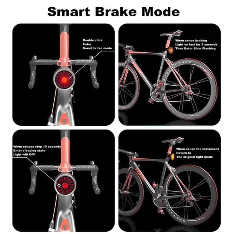Rynx | Bicycle Smart Sensor Brake Light USB Tail Light Warning Light(Titanium)
