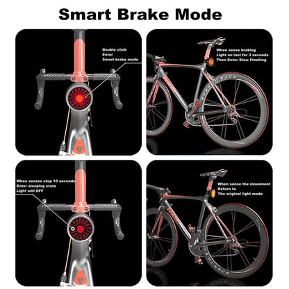 Rynx | Bicycle Smart Sensor Brake Light USB Tail Light Warning Light(Titanium)