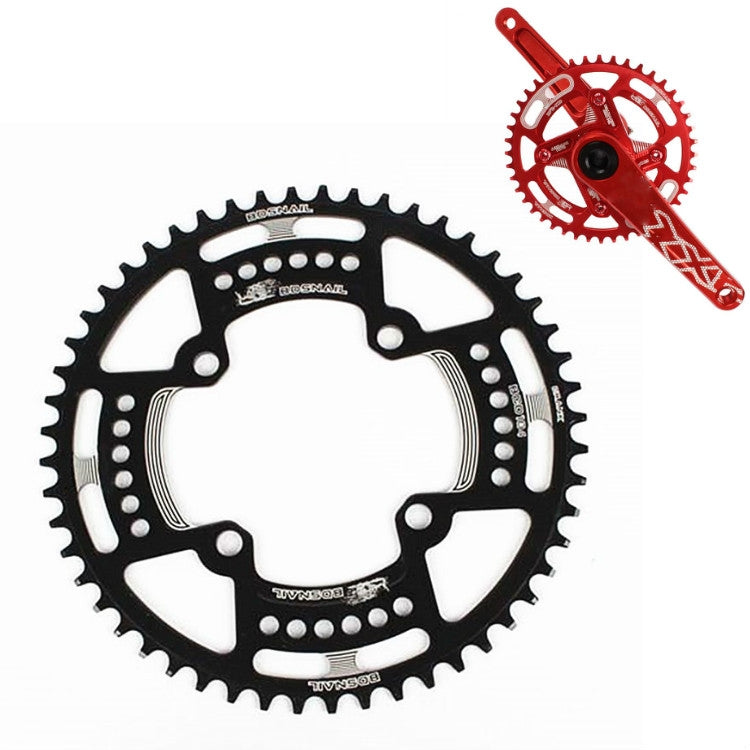 Rynx | Snail Positive And Negative Tooth Discs Mountain Bike Single Disc Large Tooth Disc 104mm Bcd, Specification:52T(Black)
