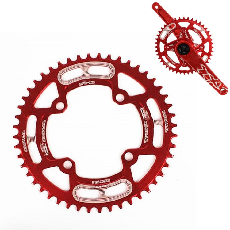 Rynx | Snail Positive And Negative Tooth Discs Mountain Bike Single Disc Large Tooth Disc 104mm Bcd, Specification:52T(Red)