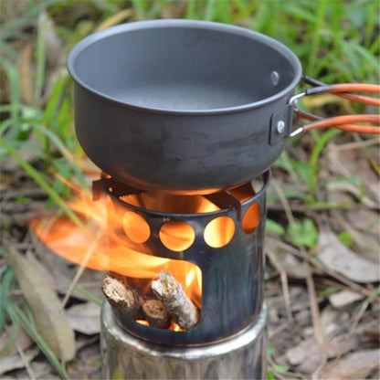 Rynx | Outdoor Hiking Camping Wood Stove Set With Cutlery(Fruit Green Handle)