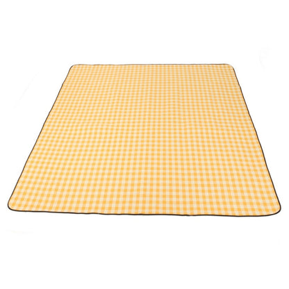 Rynx | FP1409 6mm Thickened Moisture-Proof Beach Mat Outdoor Camping Tent Mat Without Storage Bag, Size:150x200cm(Yellow White Grid)