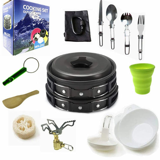 Rynx | Camping cookware Outdoor cookware set(Black)