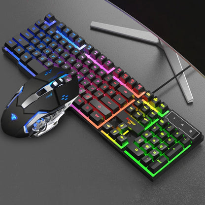 Rynx | X-L SWAB GX50 Computer Manipulator Feel Wired Keyboard + Macro Programming Mouse, Color: Black Mixed Light
