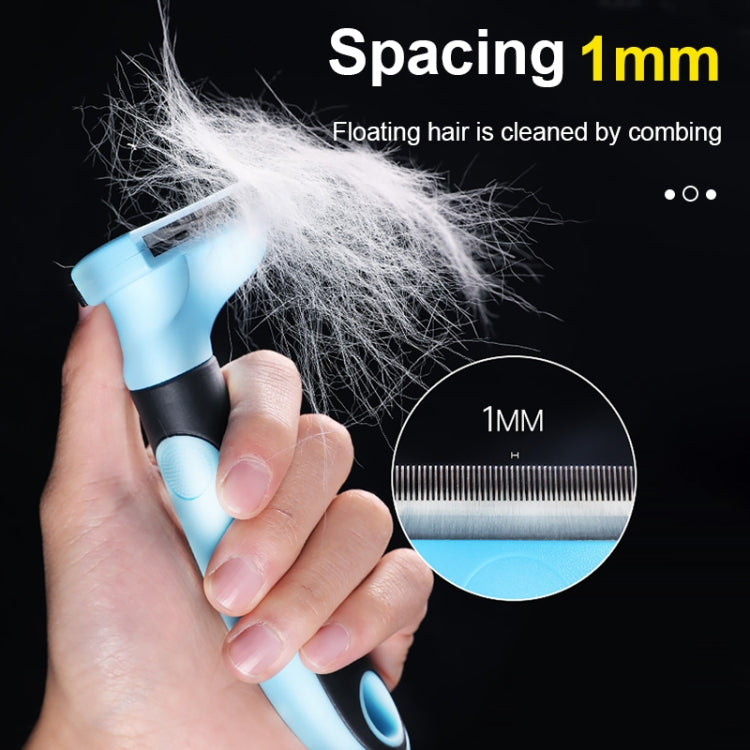 Pet Comb Stainless Steel Double-Sided Open Knot Cleaning Beauty Hair Removal Comb, Size: Large (Red)