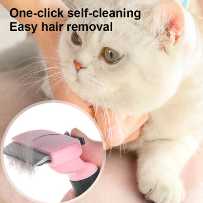 Pet Comb Stainless Steel Double-Sided Open Knot Cleaning Beauty Hair Removal Comb, Size: Large (Red)