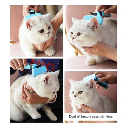Pet Comb Stainless Steel Double-Sided Open Knot Cleaning Beauty Hair Removal Comb, Size: Large (Red)