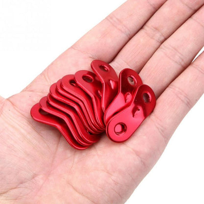 Rynx | 10 PCS Outdoor Camping Aluminum Alloy Cord Runners Rope Tensioners Tent Guy Line Rope Tensioners(Red)