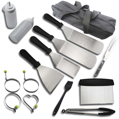 Rynx | 15 PCS/Set Outdoor Stainless Steel Barbecue Tool Set Tomato Sauce Bottle BBQ Grill Set