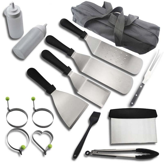 Rynx | 15 PCS/Set Outdoor Stainless Steel Barbecue Tool Set Tomato Sauce Bottle BBQ Grill Set
