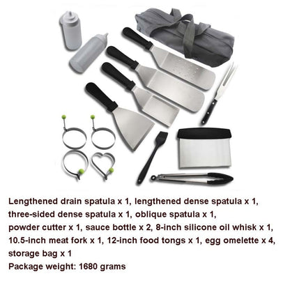 Rynx | 15 PCS/Set Outdoor Stainless Steel Barbecue Tool Set Tomato Sauce Bottle BBQ Grill Set
