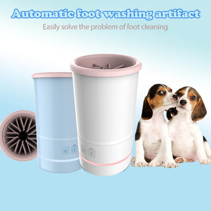 Pets Automatic Foot Washing Cup Cats Dogs Extremities Cleaning Artifact, Size:L 14-19cm(Blue White)